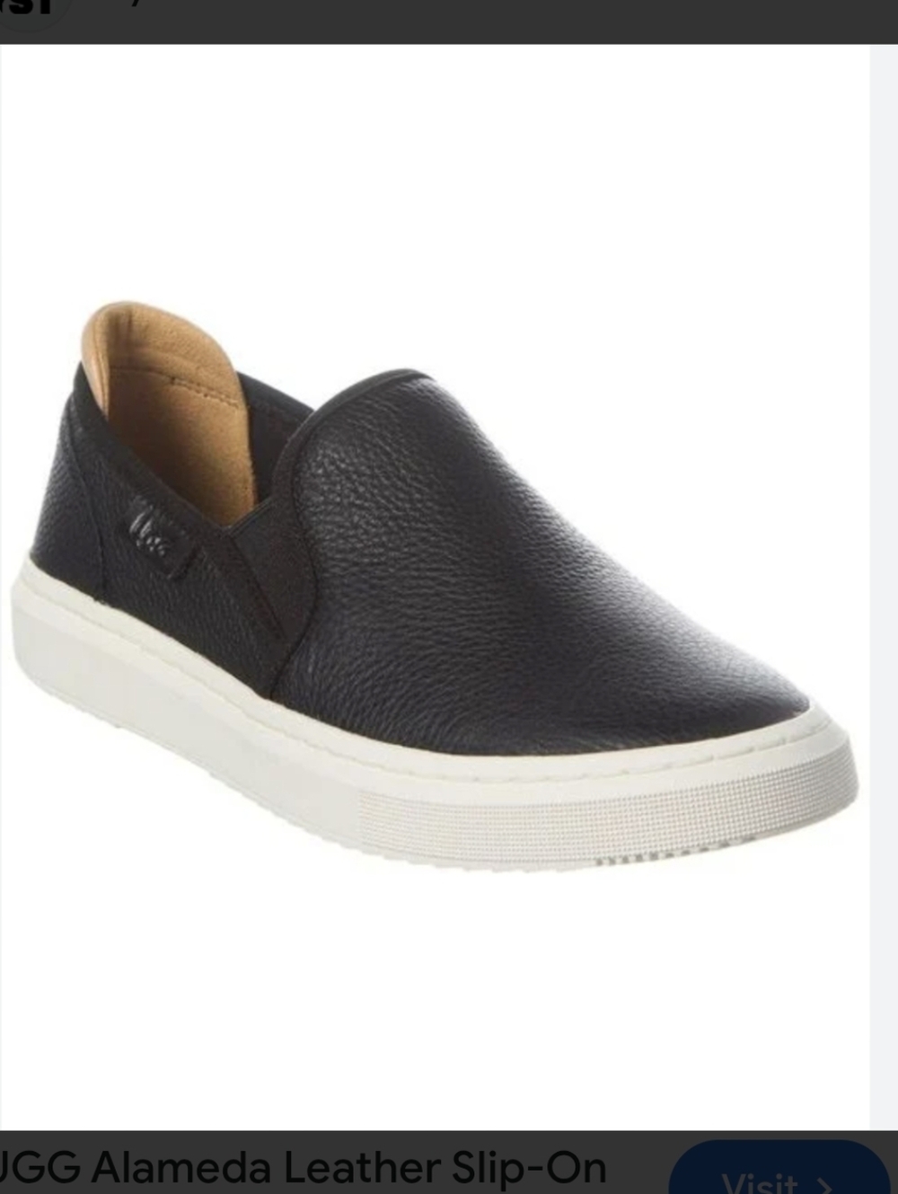 Ugg Alameda Slip On Sneaker Black Leather Upper. Size 8.5